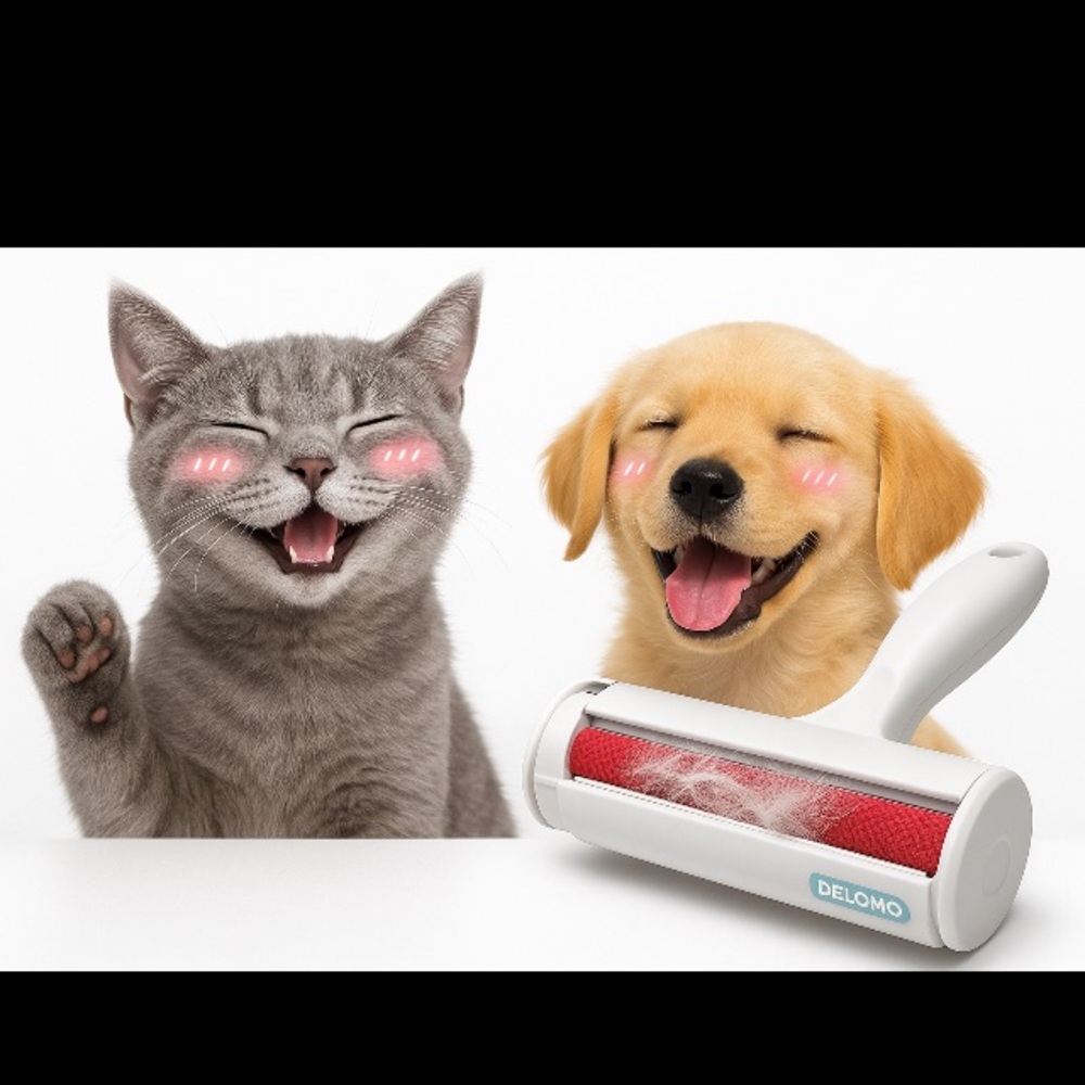 Delomo Pet Hair Remover Roller - Red and White